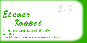 elemer koppel business card