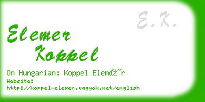 elemer koppel business card